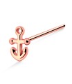 Anchor Shaped Silver Straight Nose Stud NSKA-1033